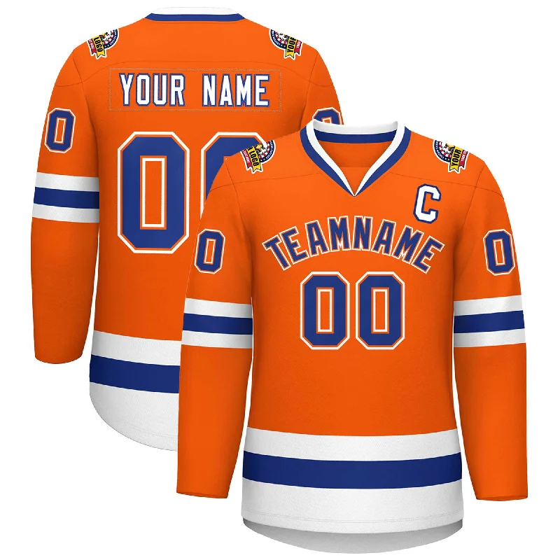 Custom Orange Royal Orange-White Classic Style Hockey Jersey Vintage Men's 1970S Disco