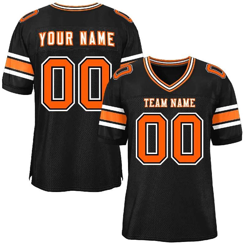 Custom Black Personalized Classic Authentic Football Jersey Athletic Men's Compression