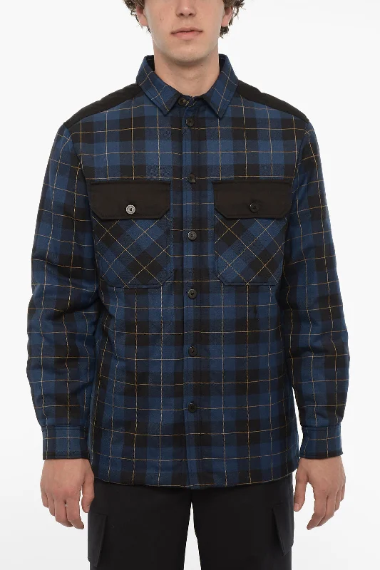 Neil Barrett Checked Nylon Overshirt with Double Breast Pocket Confident Men's Power