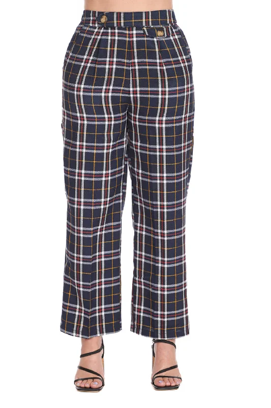 Tara Tartan Trousers Hip Men's Retro